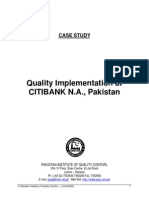 Quality Implementation at CITIBANK - Ehsaan Uddin Ahmed