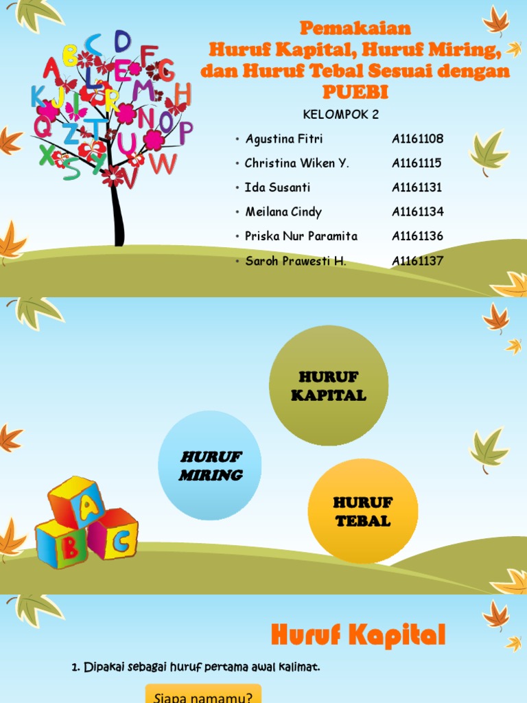 Kelompok 2 Ppt Huruf Kapital Miring Tebal