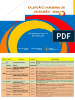 2018 - Calendário Nacional de Vacinação