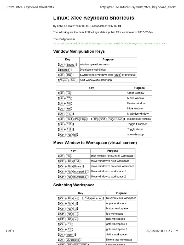 A Comprehensive Guide to Xfce Keyboard Shortcuts for Window
