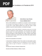 Candidatos a La Presidencia
