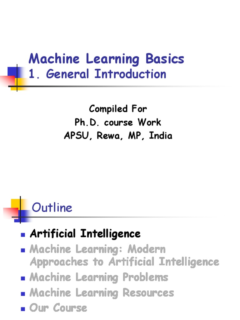 Machine Learning Basics: 1. General Introduction | PDF | Machine ...