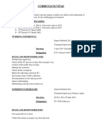 Curriculum Vitae: Career Objective