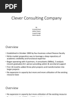 Clever Consulting Company: By, Vrushank Raut Milind Thakur Swapnil Wagh Rahul Satpute