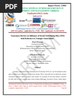 “Literature Review on Influence of Social Networking Sites (SNS) with Reference to Younger Generations