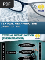 Group 2 (Discourse Studies) Textual Metafunction (Thematization)