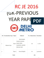 DMRC 2016 GK