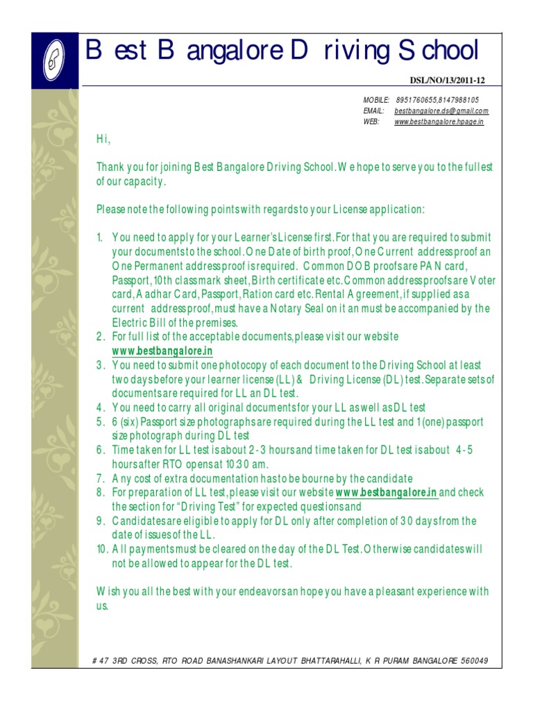 best-bangalore-driving-school-www-bestbangalore-in-pdf