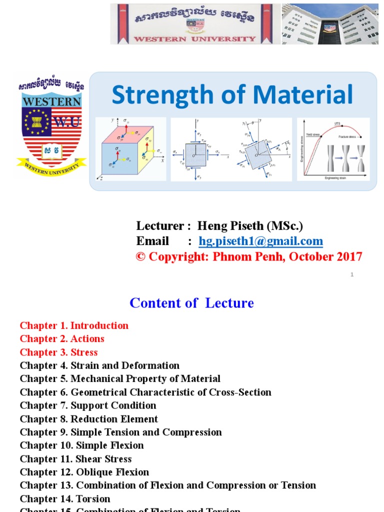 Strength of Material Lecture IntroductionChapter 1 2 & 3 Edition