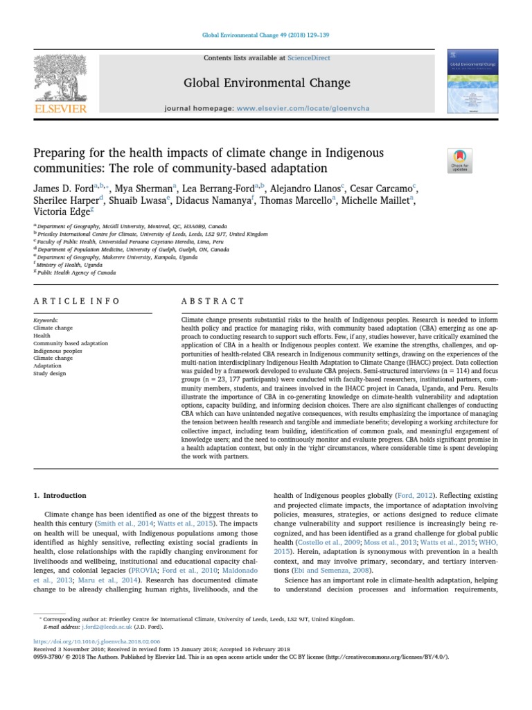 Global Environmental Change | PDF | Evaluation | Climate Resilience