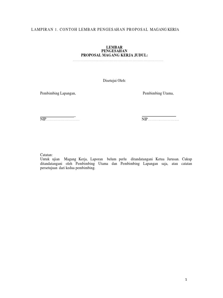 Format Proposal dan Laporan Magang Kerja | PDF