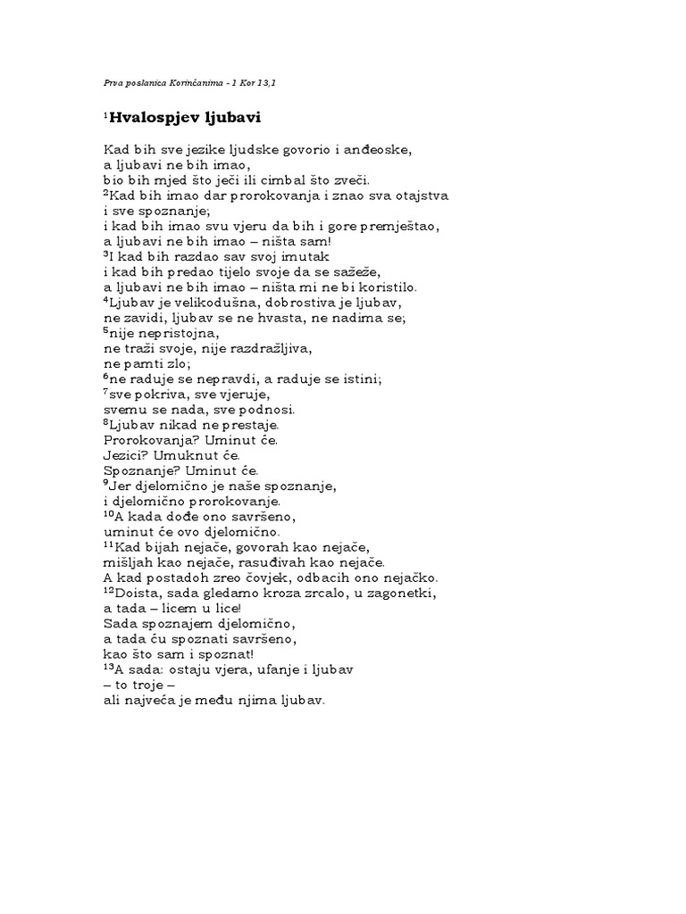 Hvalospjev Ljubavi | PDF