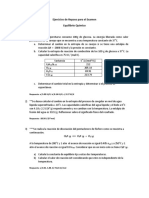 Ejercicios de Repaso Examen 2 Equilibrio Químico