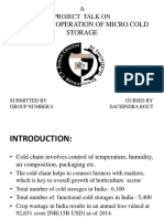 Study and Operation of Micro Cold Storage: A Project Talk On