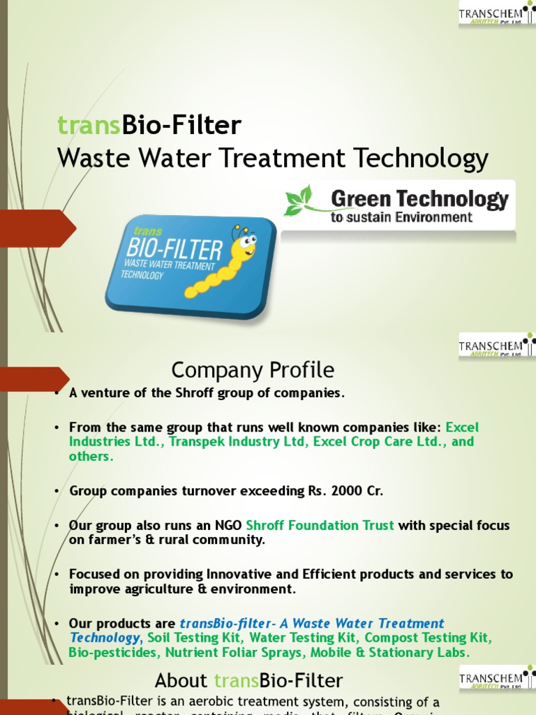 transBio-Filter: Innovative Wastewater Treatment | PDF | Wastewater ...