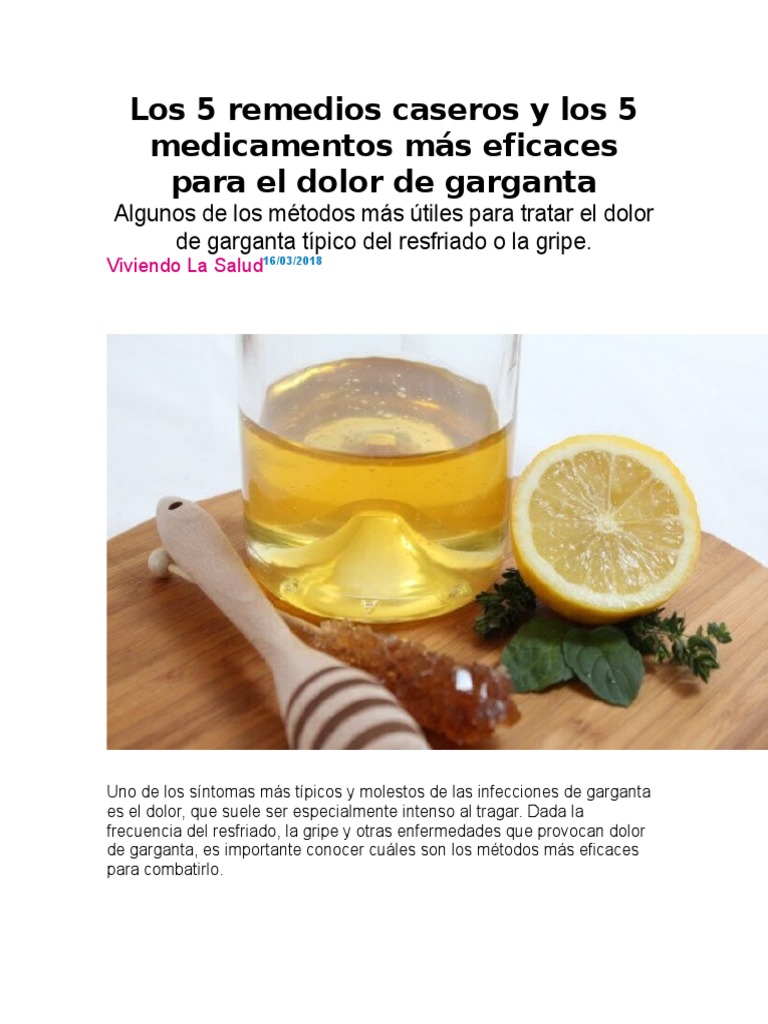Los 5 Remedios Caseros y Los 5 Medicamentos Más Eficaces