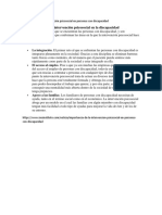 Importancia de La Intervención Psicosocial en Personas Con Discapacidad