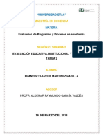 Evaluación educativa, institucional y curricular