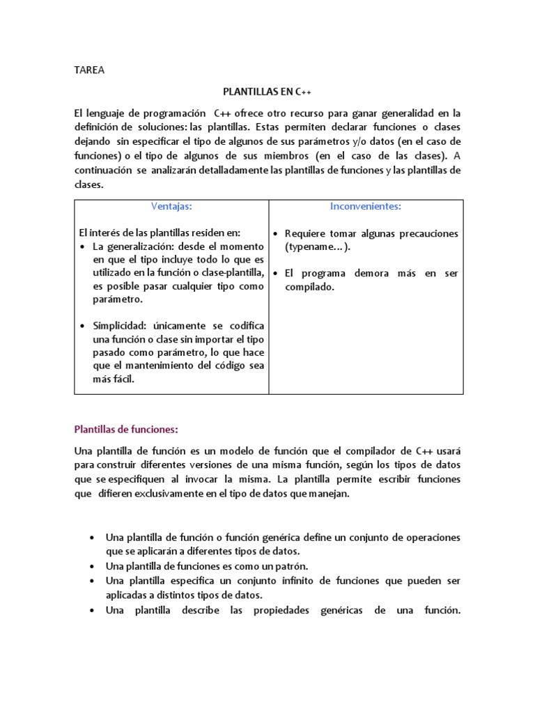 Funciones plantilla(templates) Plantillas en c++😸 Descubra um mundo
