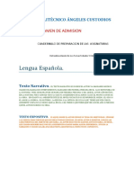 Instituto Politécnico Ángeles Custodios - Examen de admisión - Cuadernillo de preparación