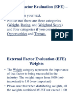 External Factor Evaluation (EFE) – Weight