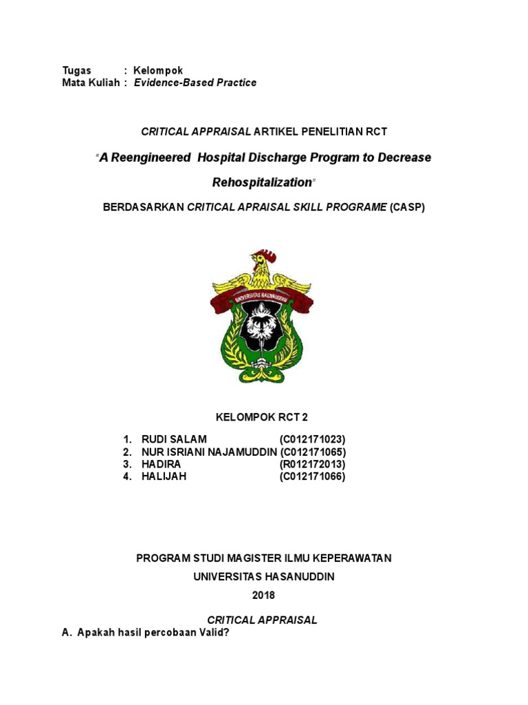 Penilaian RCT Program Discharge Rumah Sakit | PDF | Sains & Matematika ...