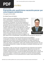 ConJur - Termo Pós-positivismo Precisa de Uma Limpeza Semântica