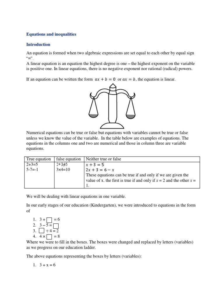 Equations and Inequalities (2) | Equations | Fraction (Mathematics)