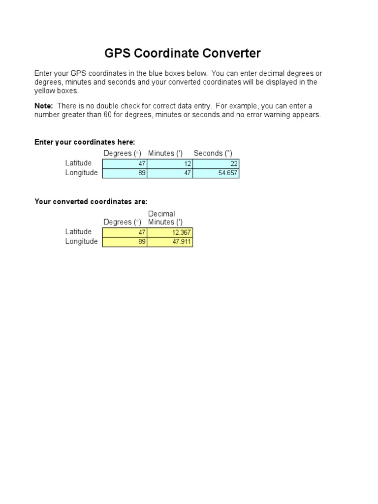 GPS Coordinate Conversion Tool | PDF
