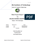Mini Project Report On ONLINE SHOPPING