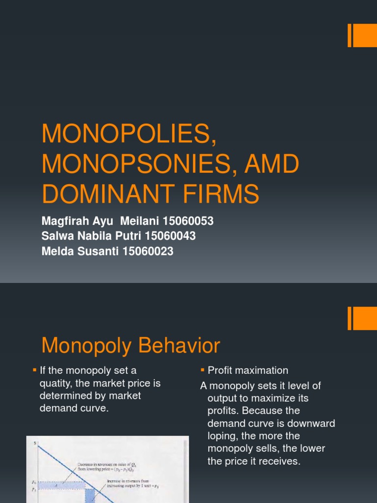 MONOPOLIES, MONOPSONIES, AND DOMINANT FIRMS | PDF | Monopoly | Market Power