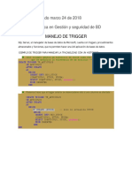 Manejo de Triggers SQL Server