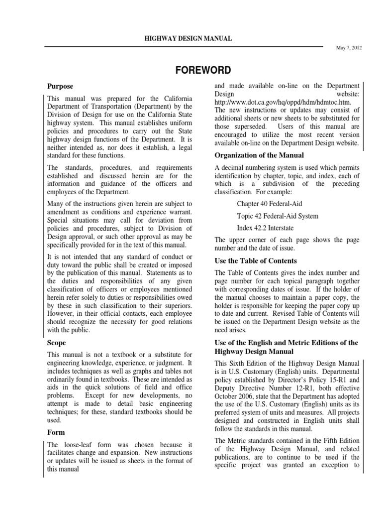 Caltrans Highway Design Manual 2016 | Interchange (Road) | Traffic