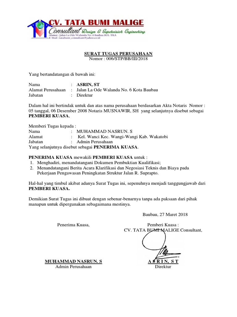 Surat Tugas Ok