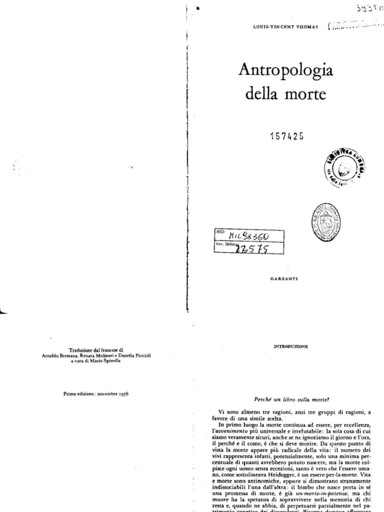 Thomas, Louis Vincent - Antropologia Della Morte (ITA) | PDF, image size:768x1024