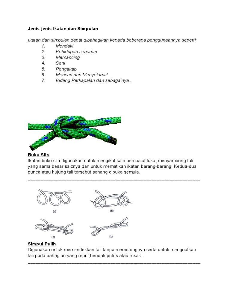 Jenis Ikatan Dan Simpulan Pdf