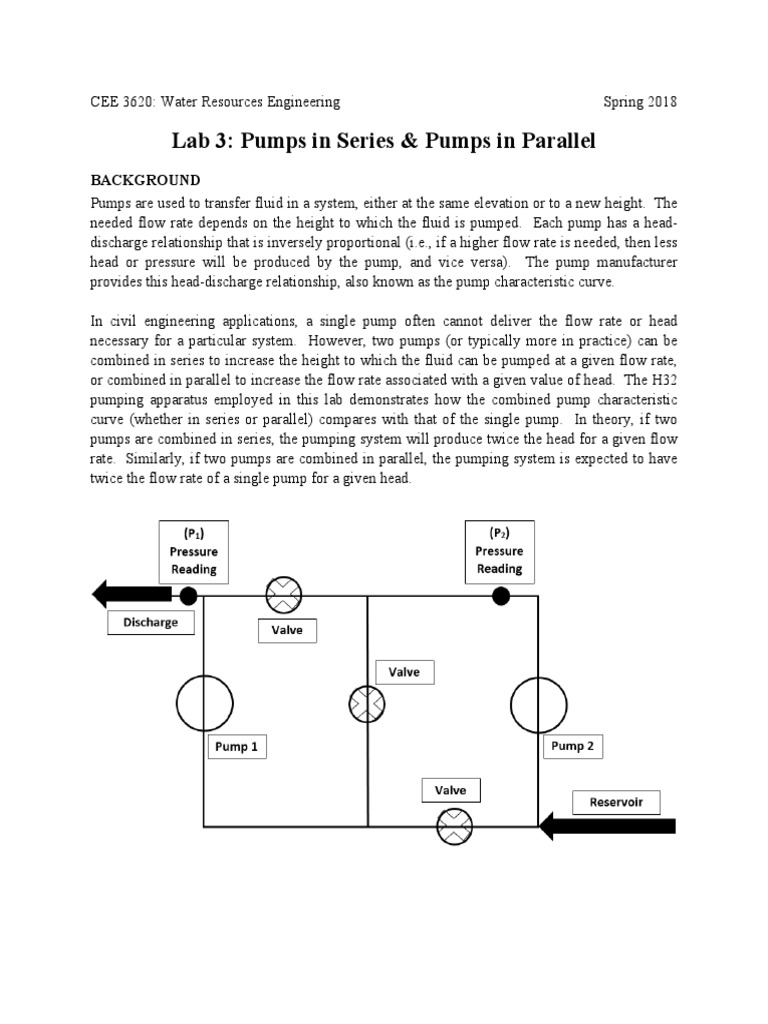 Lab 3Pumps in Series and Parallel PDF Pump Flow Measurement