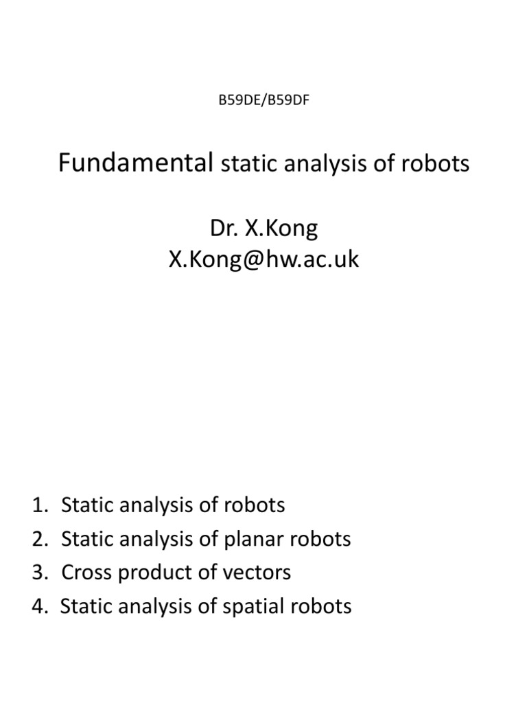 Static Analysis of Robots Explained | PDF