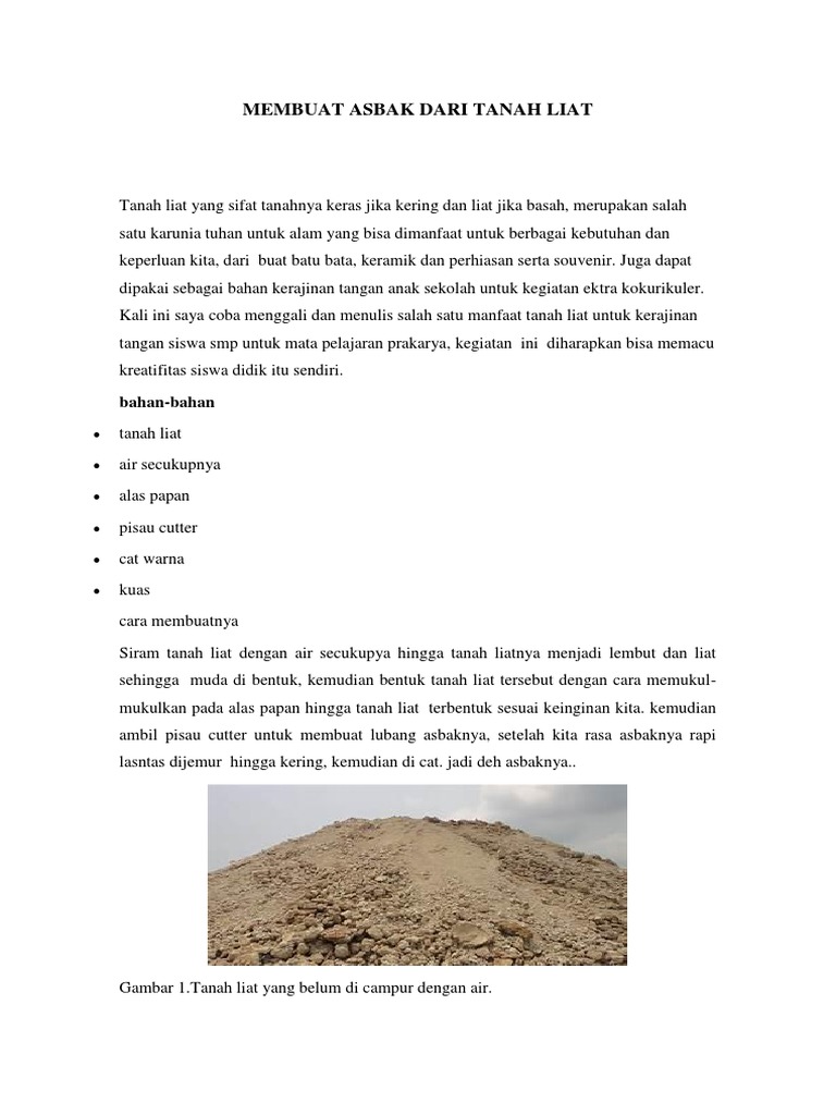 Proses Pembuatan Asbak Dari Tanah Liat | PDF