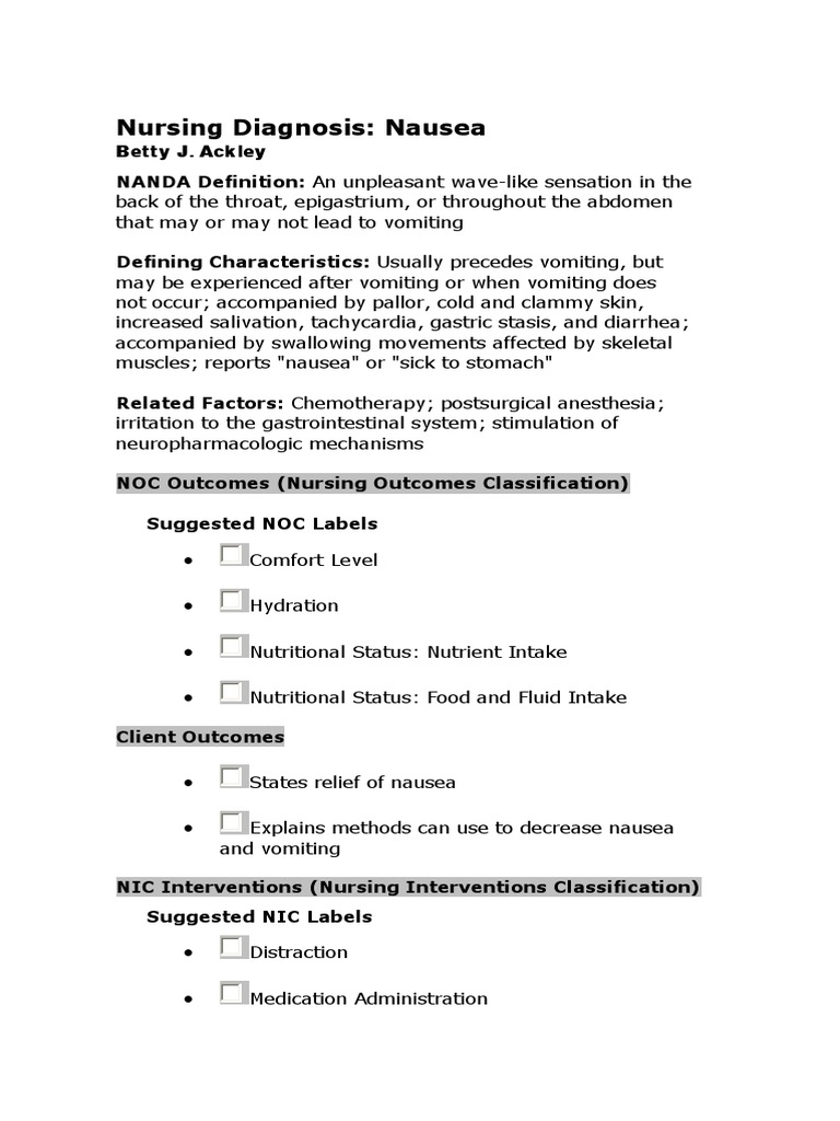 Nausea PDF Nausea Acupressure