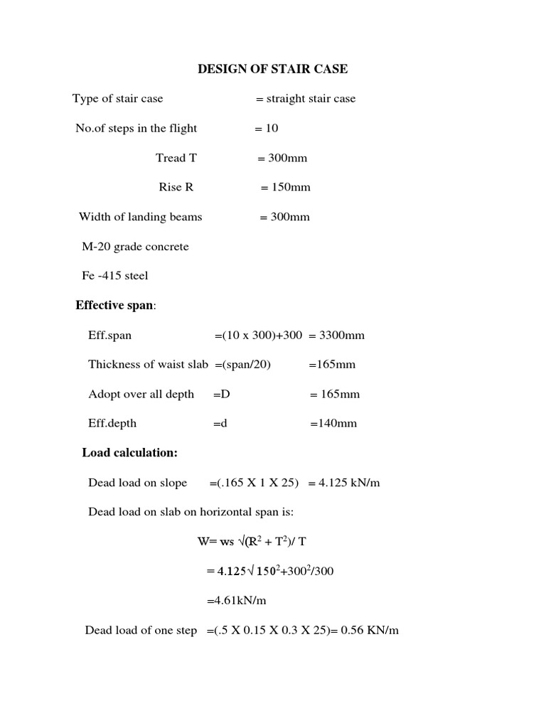Design of Stair Case | PDF | Teaching Methods & Materials | Science ...