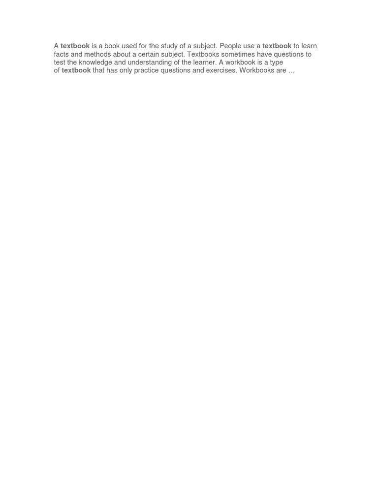 Understanding Textbooks and Workbooks | PDF