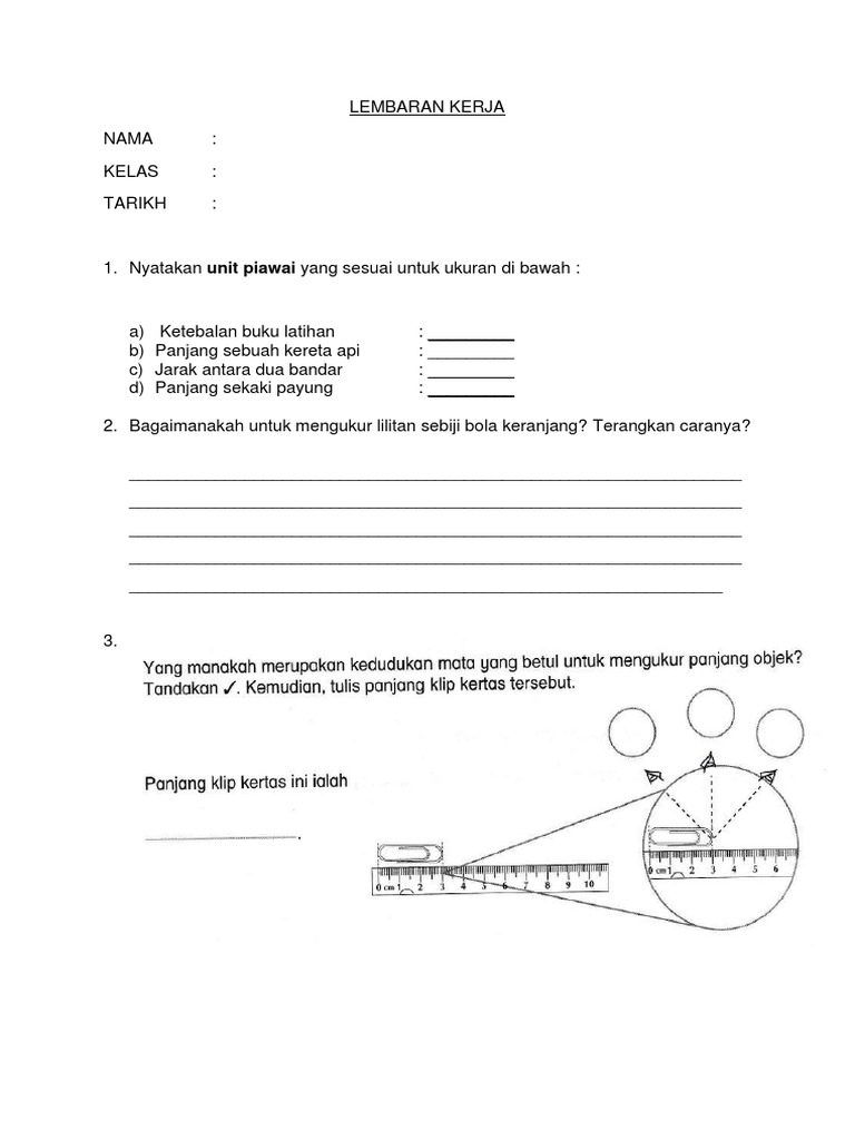 Lembaran Kerja Pengukuran Tahun4 Sains Pdf