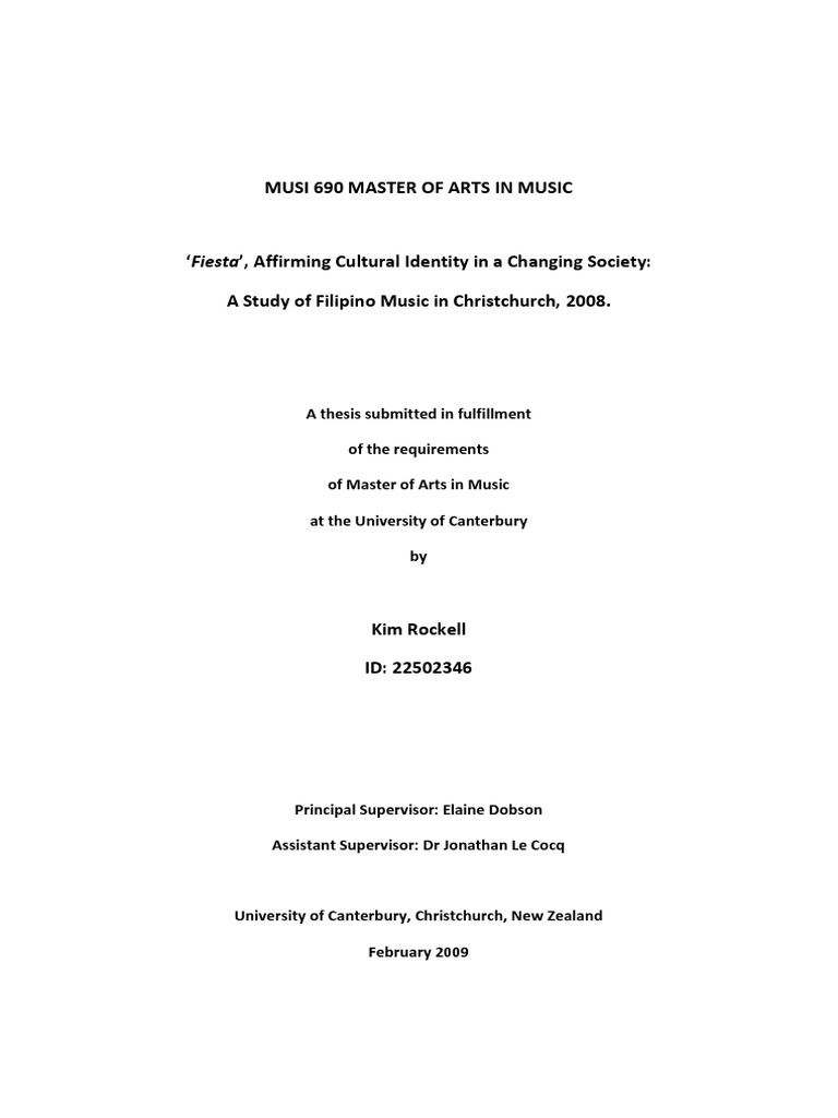 thesis title about music