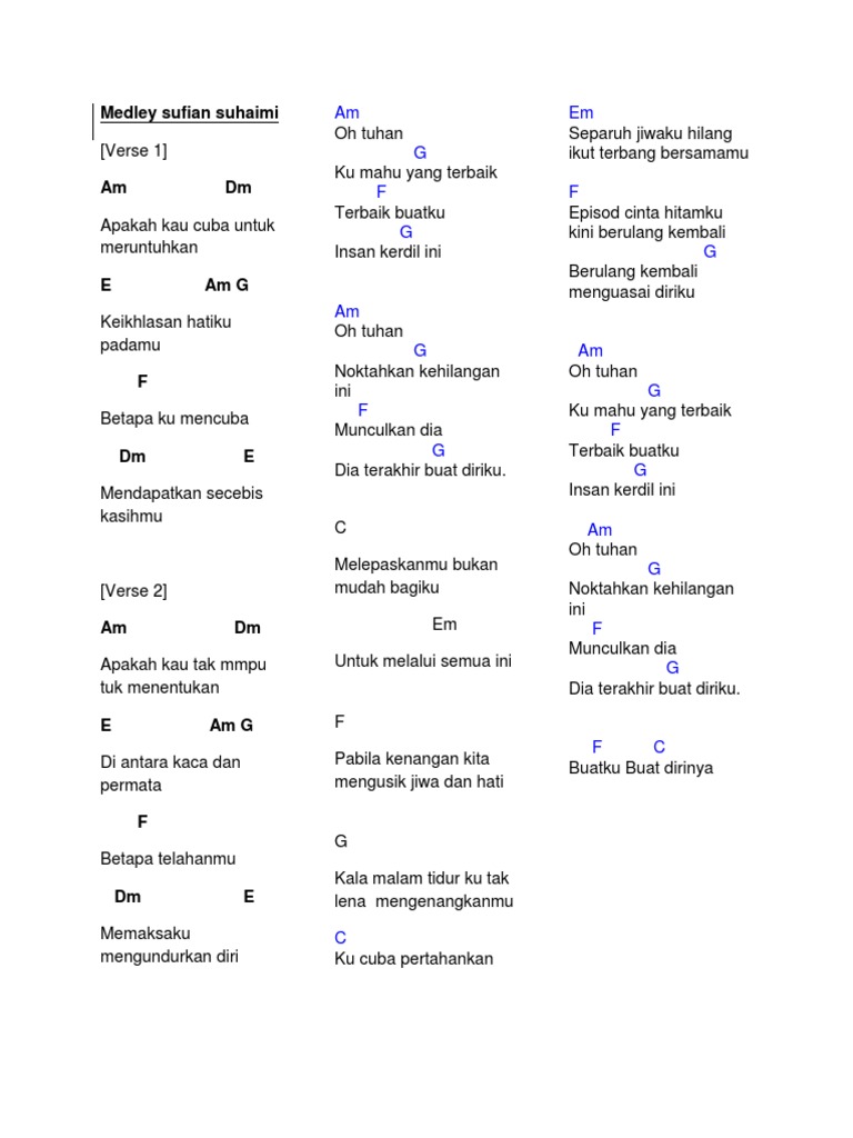 Medley Sufian Suhaimi Chord Gitar Pdf