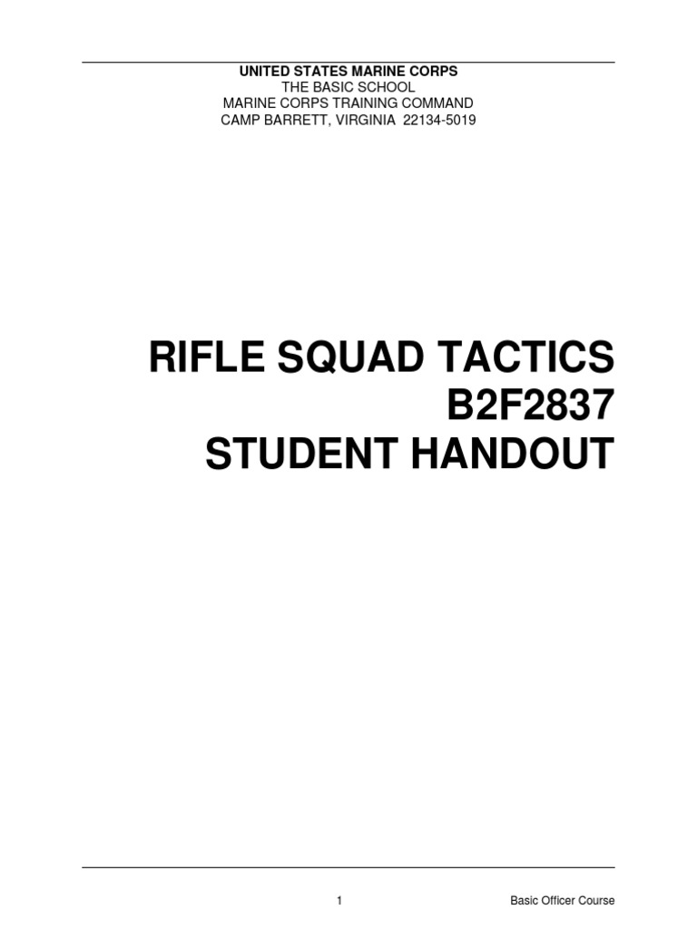 Marine Corps Rifle Squad Tactics | PDF | Reconnaissance | Maneuver Warfare