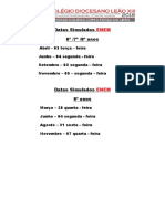 Datas Simulado Enem