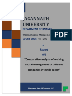 Comparative Analysis of Working Capital Management of Different Companies in Textile Sector