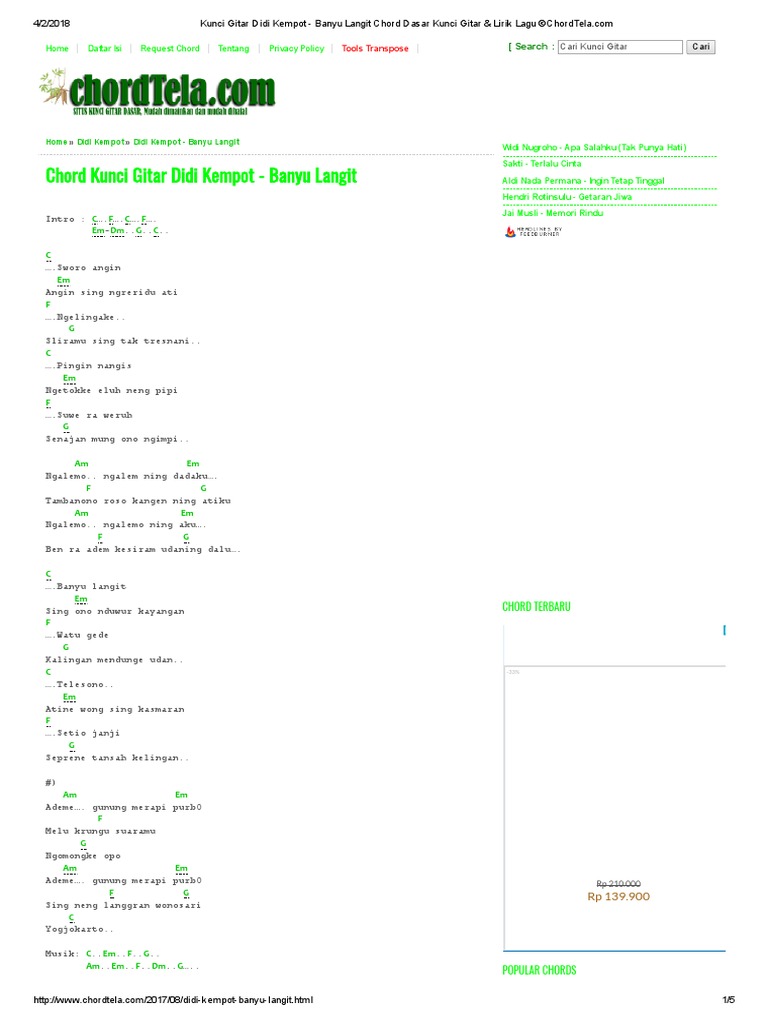 Lirik Lagu Bukti Kunci Gitar