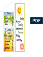 Seasons Months Days of The Week Bookmarks